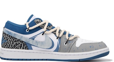 커스텀 에어 조던 1 로우 '다빈치 데님 블루 블랙' DM1199-140(TeamM-男款青韫S-BOX) Lookbook 커스텀 에어 조던 1 로우 '다빈치 데님 블루 블랙' DM1199-140(TeamM-男款青韫S-BOX)