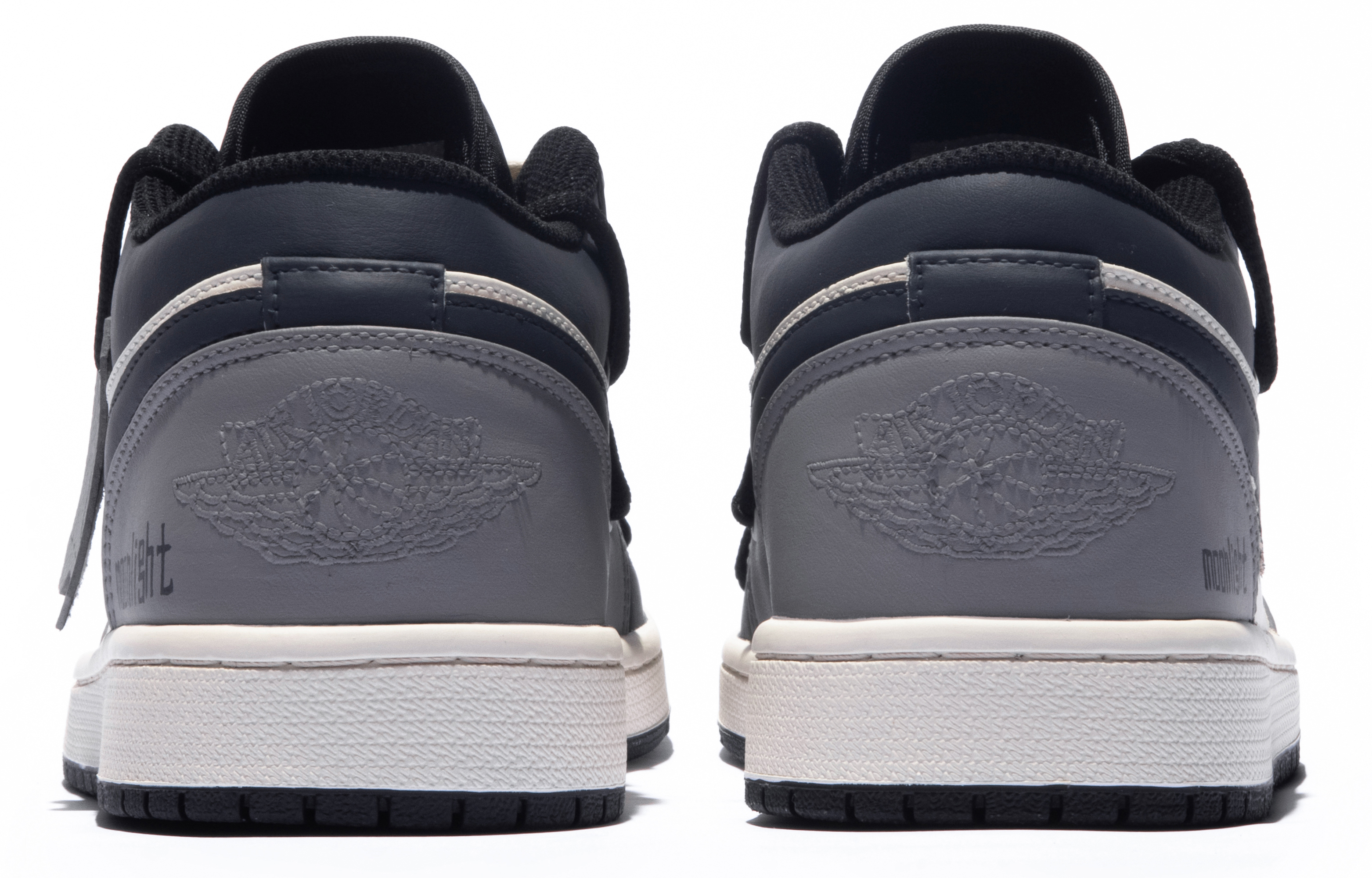 Purchase [Kasut Custom] Air Jordan 1 Low 'Da Vinci Moon Hitam-Kelabu-Beige Vintage' 553560-062(TeamM-女款月色S-BOX)