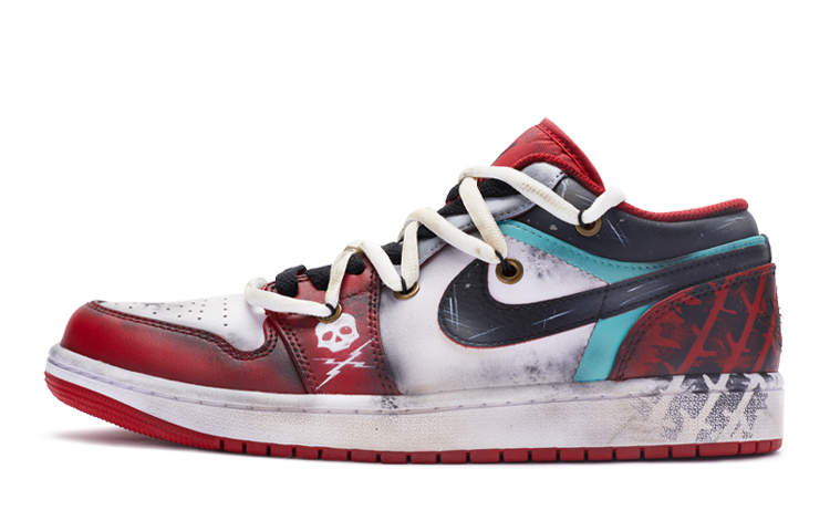 Order Air Jordan 1 Low Personalizadas "Death Proof" 553560-163(TeamR-死亡证据女黑红S-BOX)