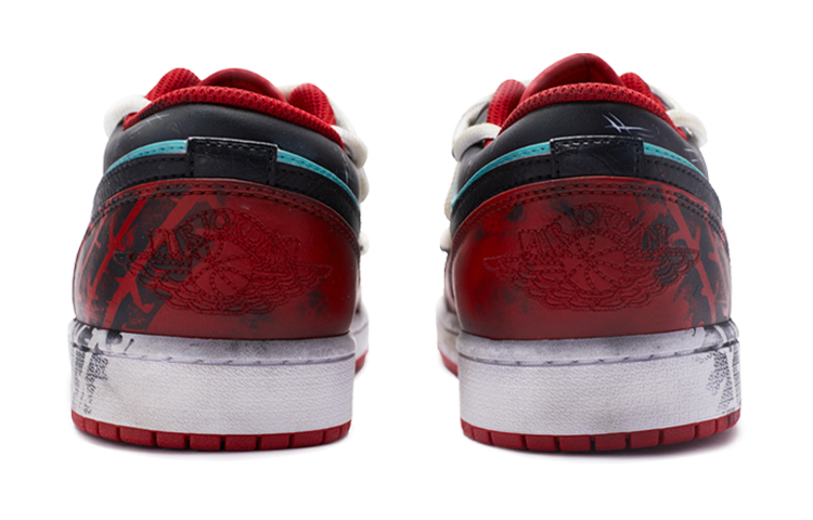 Details for Air Jordan 1 Low Personalizadas "Death Proof" 553560-163(TeamR-死亡证据女黑红S-BOX)