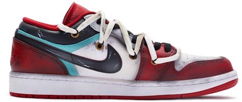 【定製球鞋】 Jordan Air Jordan 1 Low 死亡證據 手繪噴繪 低筒 復古籃球鞋 GS 白紅黑 Order 【定製球鞋】 Jordan Air Jordan 1 Low 死亡證據 手繪噴繪 低筒 復古籃球鞋 GS 白紅黑