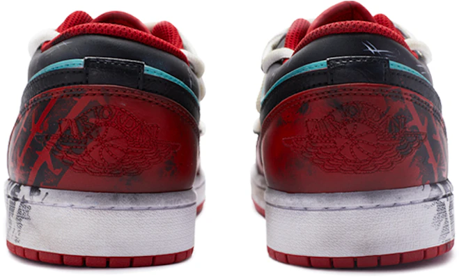 Jordan 1 Low Personalizadas "Death Proof" Blanco Rojo Negro 553560-163(TeamR-死亡证据女款白红黑) Purchase Jordan 1 Low Personalizadas "Death Proof" Blanco Rojo Negro 553560-163(TeamR-死亡证据女款白红黑)