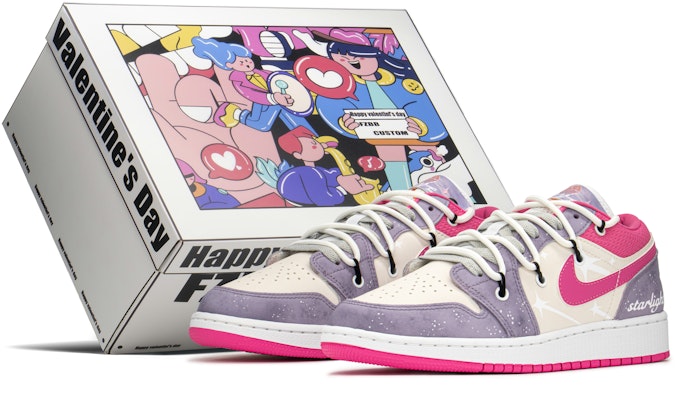 【定製球鞋】 Jordan Air Jordan 1 Low FZBB 禮盒 解構 星空愛情 復古籃球鞋 GS 米灰藍 Buy 【定製球鞋】 Jordan Air Jordan 1 Low FZBB 禮盒 解構 星空愛情 復古籃球鞋 GS 米灰藍