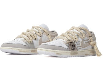 【客製化球鞋】 Jordan Air Jordan 1 低幫 織物 淨土 大地色系 廢墟風 做舊 解構 復古籃球鞋 男款 白灰 Shop 【客製化球鞋】 Jordan Air Jordan 1 低幫 織物 淨土 大地色系 廢墟風 做舊 解構 復古籃球鞋 男款 白灰