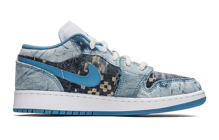Order [Zapatillas Personalizadas] Air Jordan 1 Low 'Denim Patchwork Estrellas' DM8947-100(TeamB-女款五角星蓝)