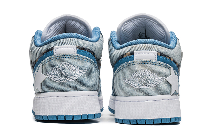 Shop [Zapatillas Personalizadas] Air Jordan 1 Low 'Denim Patchwork Estrellas' DM8947-100(TeamB-女款五角星蓝)