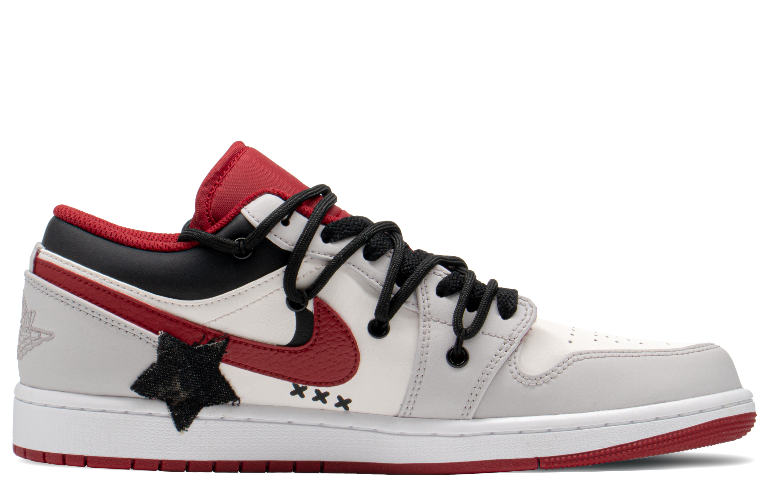 Lookbook 커스텀 에어 조던 1 로우 '데님 레드-카키' 553558-163(TeamA-AJ男牛仔星S-BOX)