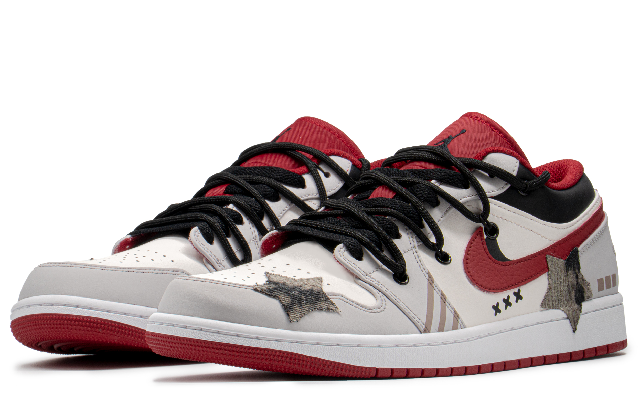 Shop 커스텀 에어 조던 1 로우 '데님 레드-카키' 553558-163(TeamA-AJ男牛仔星S-BOX)