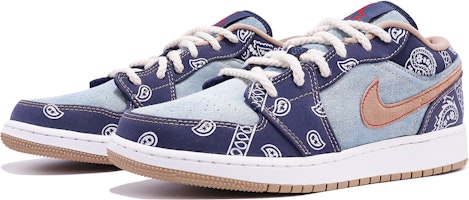 【定制款球鞋】Air Jordan 1 Low '水洗褪色丹宁' DM4692-400(TeamTen-女款牛仔腰果花) Lookbook 【定制款球鞋】Air Jordan 1 Low '水洗褪色丹宁' DM4692-400(TeamTen-女款牛仔腰果花)