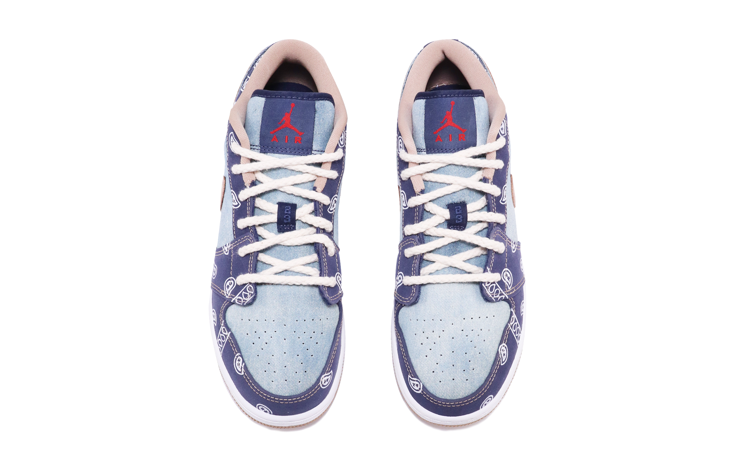 Shop カスタムシューズ] エアジョーダン1 ロー 'デニムウォッシュドフェイド' DM4692-400(TeamTen-女款牛仔腰果花)