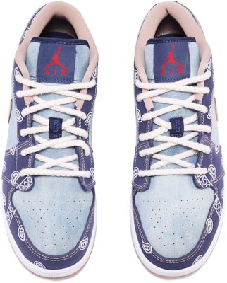 【定制款球鞋】Air Jordan 1 Low '水洗褪色丹宁' DM4692-400(TeamTen-女款牛仔腰果花) Shop 【定制款球鞋】Air Jordan 1 Low '水洗褪色丹宁' DM4692-400(TeamTen-女款牛仔腰果花)