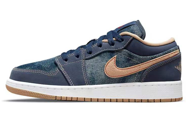 Cheap カスタムシューズ] エアジョーダン1 ロー 'デニムウォッシュドフェイド' DM4692-400(TeamTen-女款牛仔腰果花)