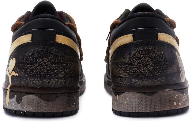 【定制球鞋】Jordan Air Jordan 1 Low 脏脏包 特殊鞋盒 解构 手繪噴繪 低筒 復古籃球鞋 男款 黑黃棕 Purchase 【定制球鞋】Jordan Air Jordan 1 Low 脏脏包 特殊鞋盒 解构 手繪噴繪 低筒 復古籃球鞋 男款 黑黃棕