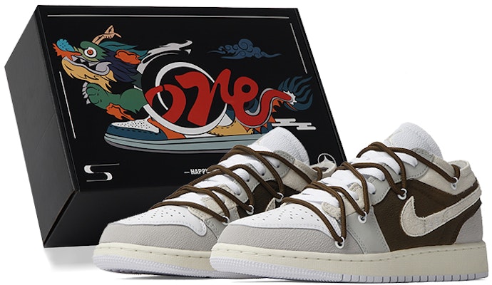 【定制球鞋】 Jordan Air Jordan 1 Low 水泥拿鐵 做舊 解構 龐克 特殊鞋盒 低幫 復古籃球鞋 GS 灰棕 Buy 【定制球鞋】 Jordan Air Jordan 1 Low 水泥拿鐵 做舊 解構 龐克 特殊鞋盒 低幫 復古籃球鞋 GS 灰棕