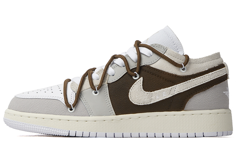 Order Zapatillas personalizadas Air Jordan 1 Low 'Hormigón Desgastado Latte' FB9139-002(Team拾柒-女款水泥拿铁球鞋低帮)
