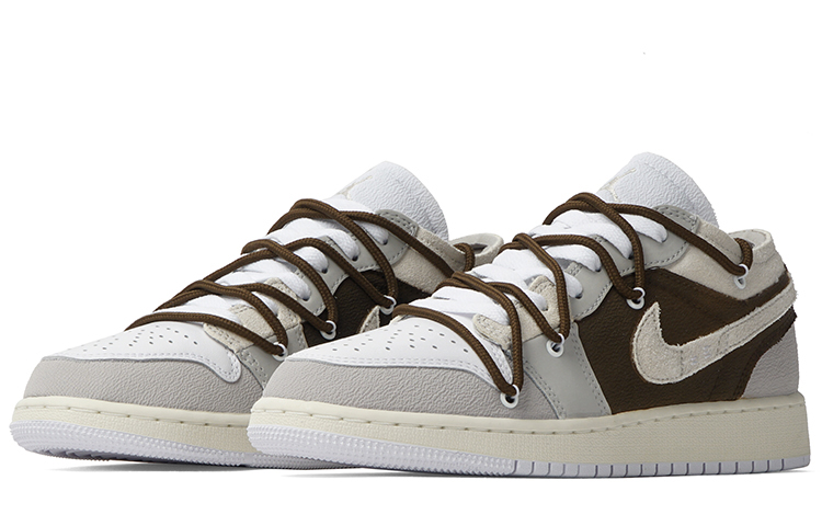 Shop Zapatillas personalizadas Air Jordan 1 Low 'Hormigón Desgastado Latte' FB9139-002(Team拾柒-女款水泥拿铁球鞋低帮)