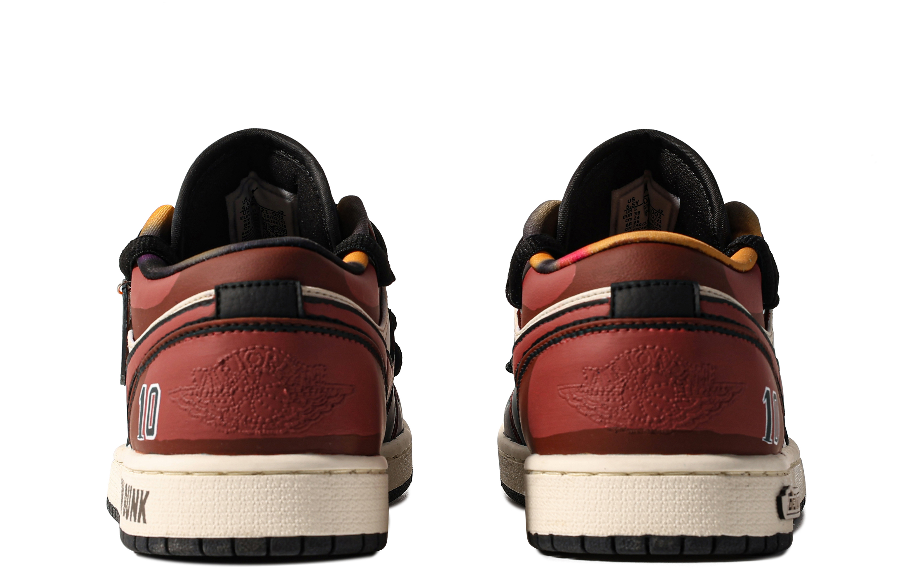 Purchase [Sepatu Custom] Air Jordan 1 Low 'Distressed Merah-Hitam Kotak Spesial' DQ8422-001(TeamM-男款湘北10号S-BOX)