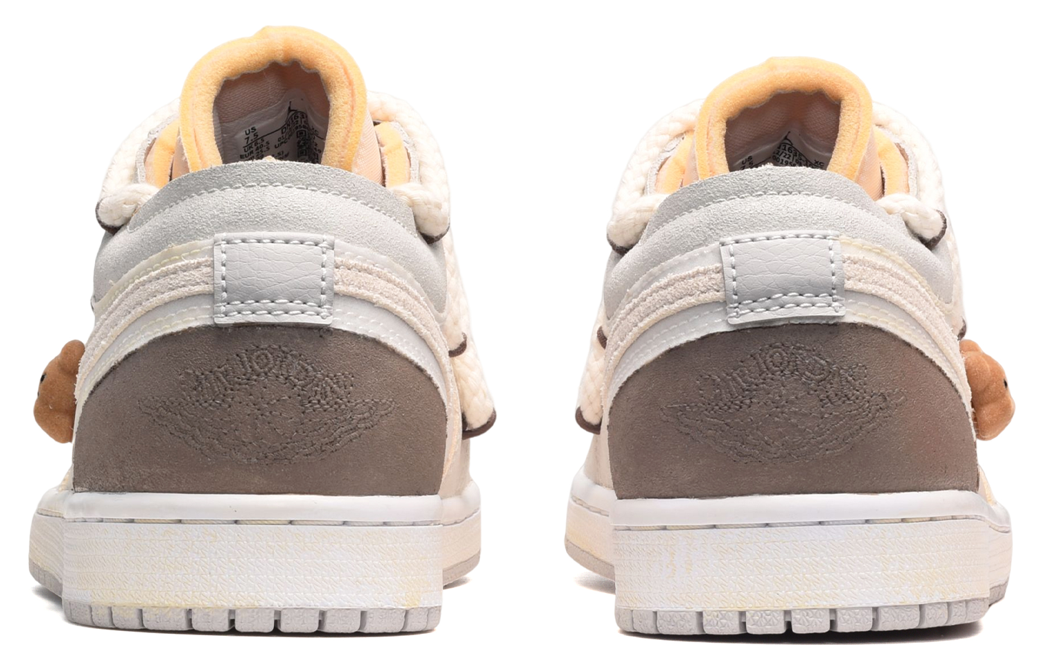 Shop [Kasut Custom] Air Jordan 1 Low 'Distressed Teddy Bear' Anak Patung Lusuh DN1635-100(TeamE-男款立体小熊白黄棕)