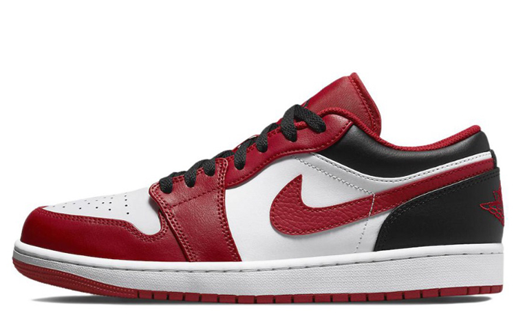 Details for [Kasot Kustom] Air Jordan 1 Low 'Putih Merah Hitam Lusuh' 553558-163(TeamR-死亡证据男款白红黑)