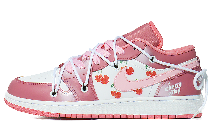 Buy [Kasut Tersuai] Air Jordan 1 Low 'Dopamine Ceri Merah Jambu-Putih' 553560-616(Team10-樱桃少女)