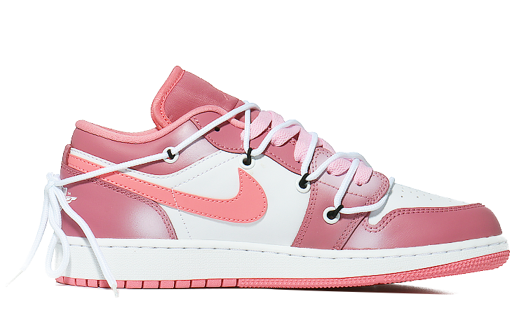 Order [Kasut Tersuai] Air Jordan 1 Low 'Dopamine Ceri Merah Jambu-Putih' 553560-616(Team10-樱桃少女)