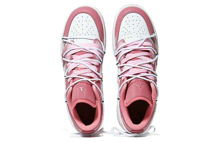 Shop [Kasut Tersuai] Air Jordan 1 Low 'Dopamine Ceri Merah Jambu-Putih' 553560-616(Team10-樱桃少女)