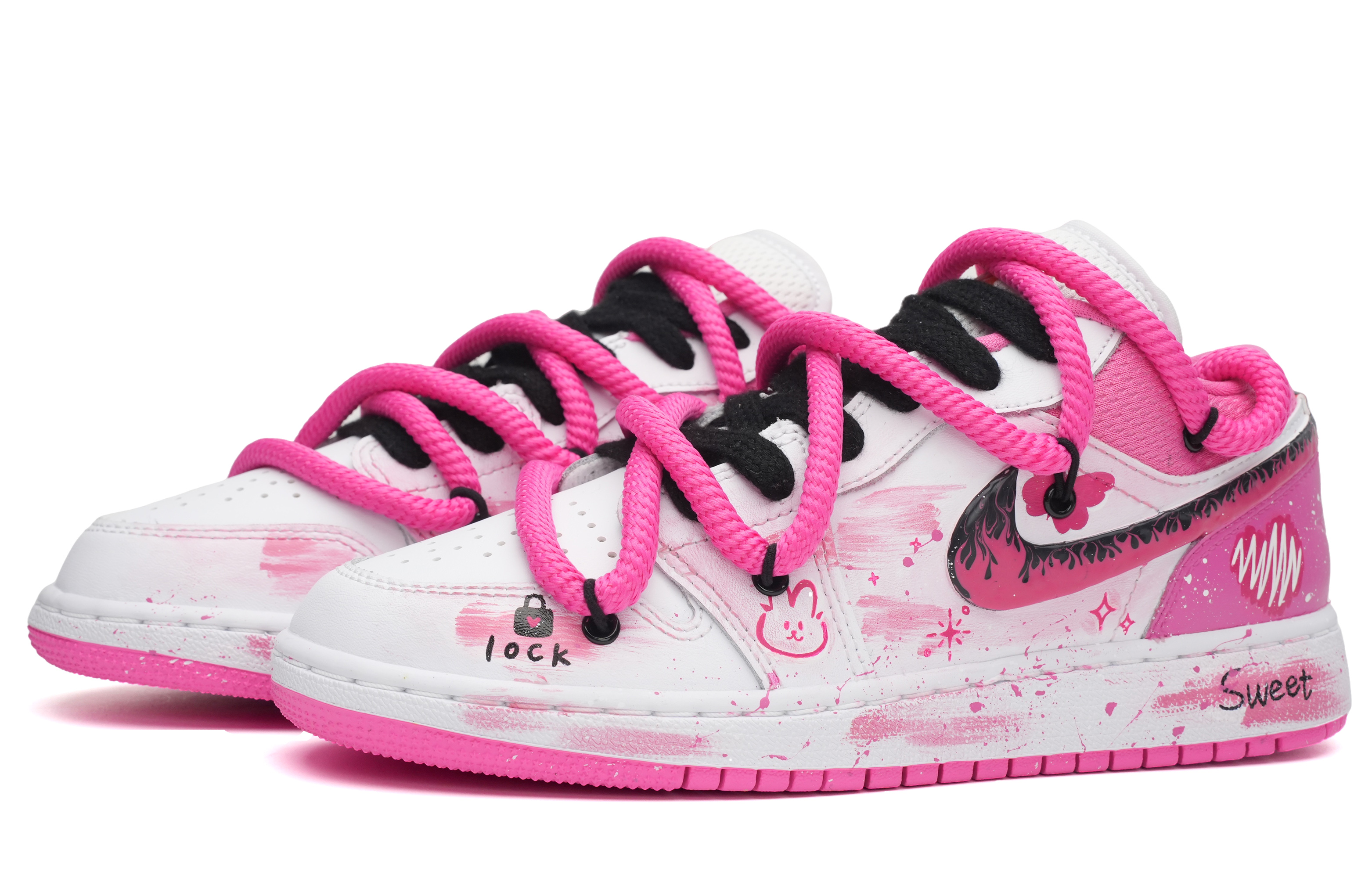 Lookbook [Sepatu Kustom] Air Jordan 1 Low 'Dopamine Graffiti Splash Deconstructed' DR9498-168(Team35-夏日辣妹）