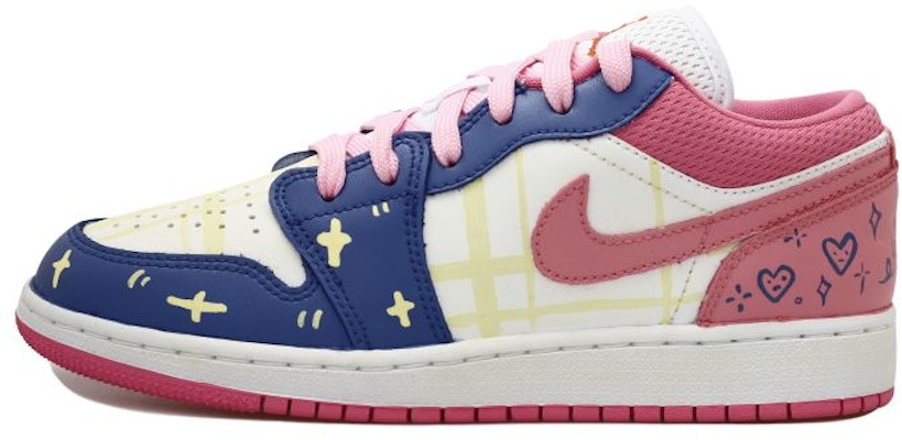 커스텀 에어조던1 로우 "도파민 하트 플래드" (핑크/블루/옐로우) DR9498-168(Team拾玖-粉蓝爱心S-BOX) Order 커스텀 에어조던1 로우 "도파민 하트 플래드" (핑크/블루/옐로우) DR9498-168(Team拾玖-粉蓝爱心S-BOX)