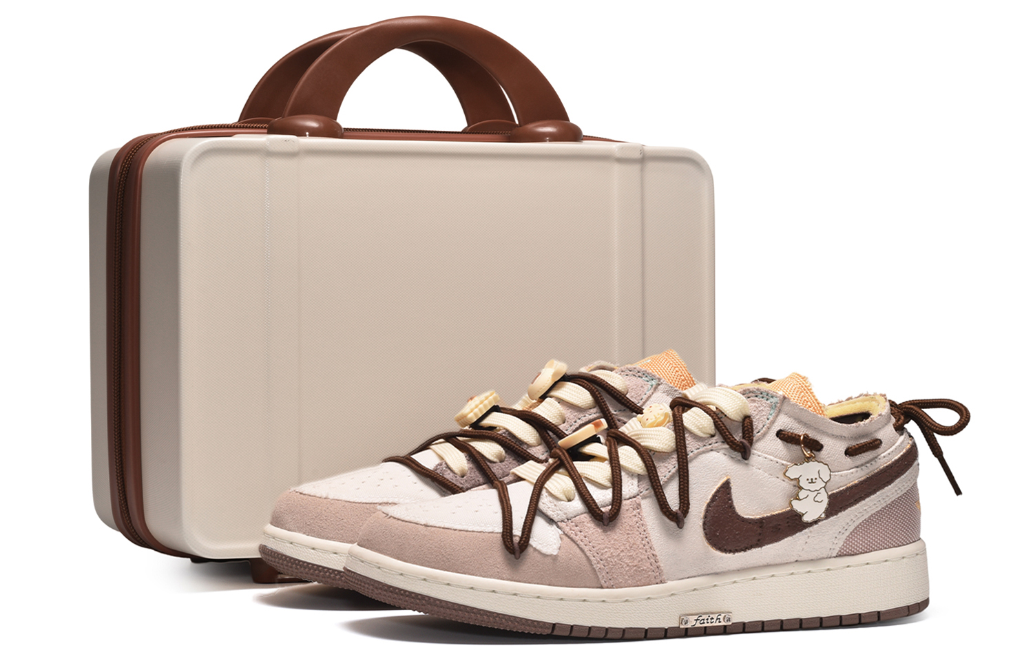 Buy [カスタムシューズ] エアジョーダン1ロウ『ドーパミン ミルクコーヒー パープル ホワイト ブラウン』 DN1635-200(TeamE-男款复古奶咖紫白棕BOX)