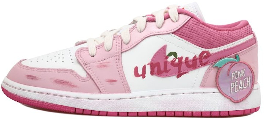 【客製化球鞋】 Jordan Air Jordan 1 OKHR 多巴胺 桃子 可愛 PINK 低筒 復古籃球鞋 GS 白粉 Buy 【客製化球鞋】 Jordan Air Jordan 1 OKHR 多巴胺 桃子 可愛 PINK 低筒 復古籃球鞋 GS 白粉