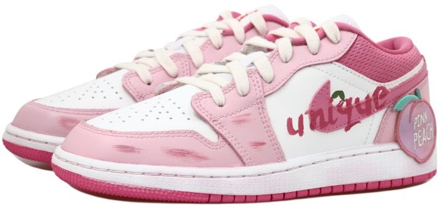 【客製化球鞋】 Jordan Air Jordan 1 OKHR 多巴胺 桃子 可愛 PINK 低筒 復古籃球鞋 GS 白粉 Lookbook 【客製化球鞋】 Jordan Air Jordan 1 OKHR 多巴胺 桃子 可愛 PINK 低筒 復古籃球鞋 GS 白粉