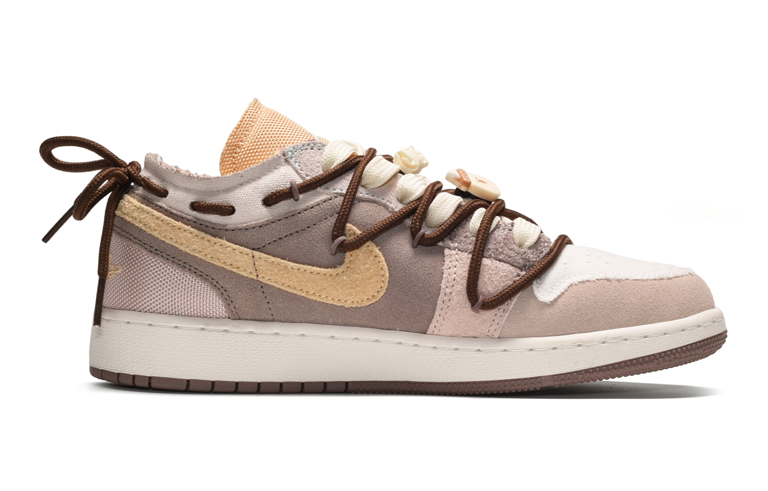 Lookbook [Kasut Tersuai] Air Jordan 1 Low 'Dopamine Retro Susu Kopi' DZ4465-200(TeamE-女款复古奶咖紫白棕BOX)