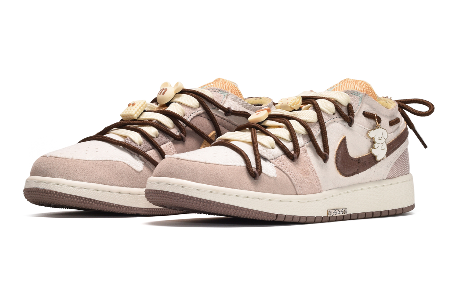 Shop [Kasut Tersuai] Air Jordan 1 Low 'Dopamine Retro Susu Kopi' DZ4465-200(TeamE-女款复古奶咖紫白棕BOX)