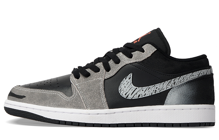 Order [Kasut Custom] Air Jordan 1 Low 'Tahun Baru Naga - Gradient Tinta Abu Hitam' DX4334-008(Team拾柒-男款低帮括号球鞋灰黑)