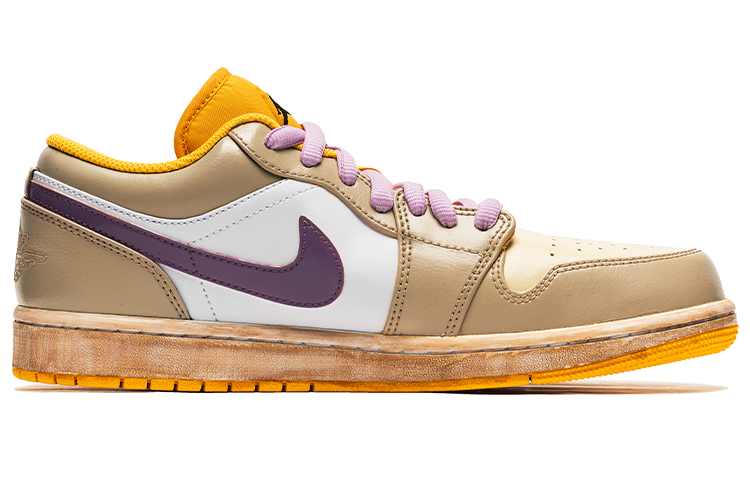 Lookbook [定制鞋] Air Jordan 1 Low 'Earl's Funeral - 白黄' 553558-701(TeamB-男款伯爵的葬礼C-BOX)