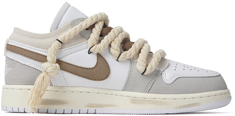 【定制球鞋】喬丹 Air Jordan 1 低幫 牛皮 淨土 大地色系 廢墟風 做舊 解構 百搭 復古籃球鞋 GS 白灰棕 Lookbook 【定制球鞋】喬丹 Air Jordan 1 低幫 牛皮 淨土 大地色系 廢墟風 做舊 解構 百搭 復古籃球鞋 GS 白灰棕