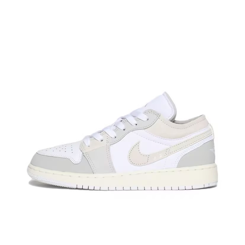 Sizing [Zapatillas Personalizadas] Air Jordan 1 Low 'Ruinas Terrosas' FB9139-002(Team拾柒-女款低帮净土球鞋白灰棕)