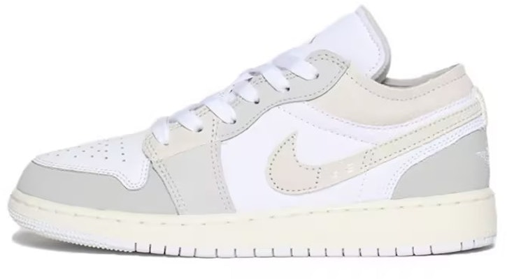 【定制球鞋】喬丹 Air Jordan 1 低幫 牛皮 淨土 大地色系 廢墟風 做舊 解構 百搭 復古籃球鞋 GS 白灰棕 Sizing 【定制球鞋】喬丹 Air Jordan 1 低幫 牛皮 淨土 大地色系 廢墟風 做舊 解構 百搭 復古籃球鞋 GS 白灰棕