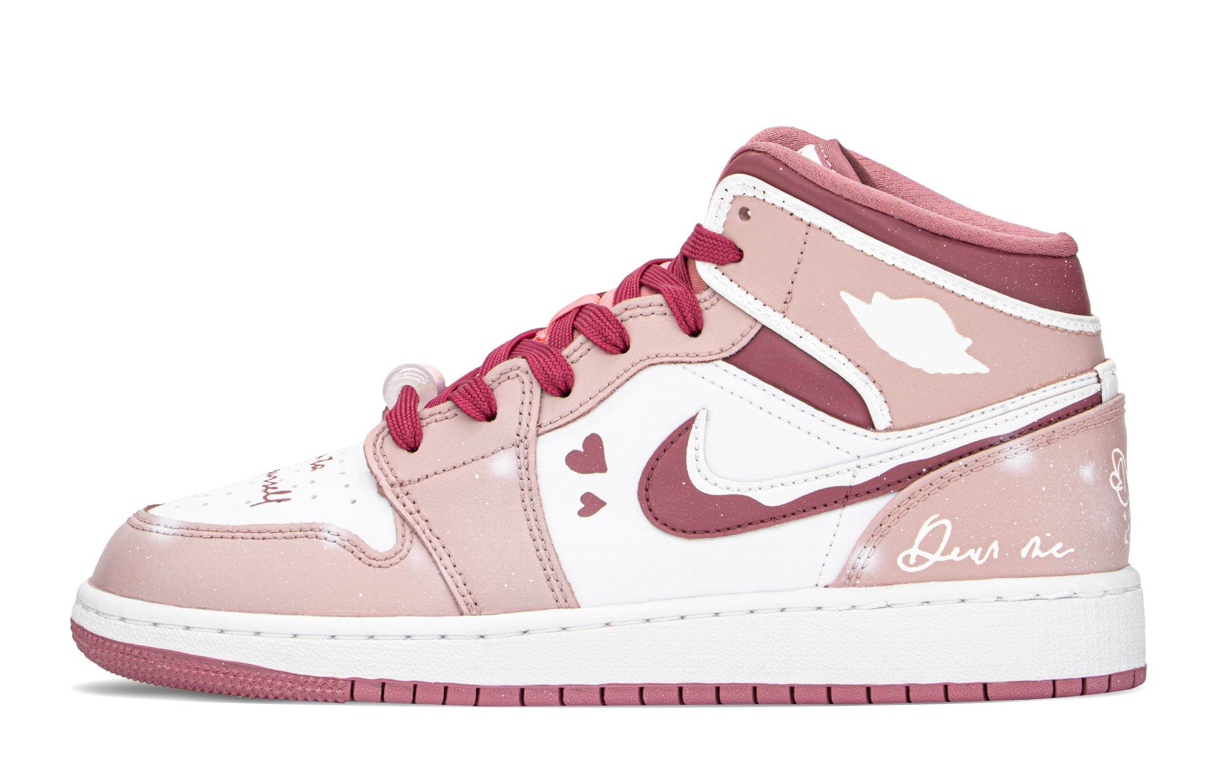 Order エアジョーダン1 Low "妖精ピンク白" (AJ1 Lowカスタム) DQ8423-616(TeamA-精灵女孩S-BOX)