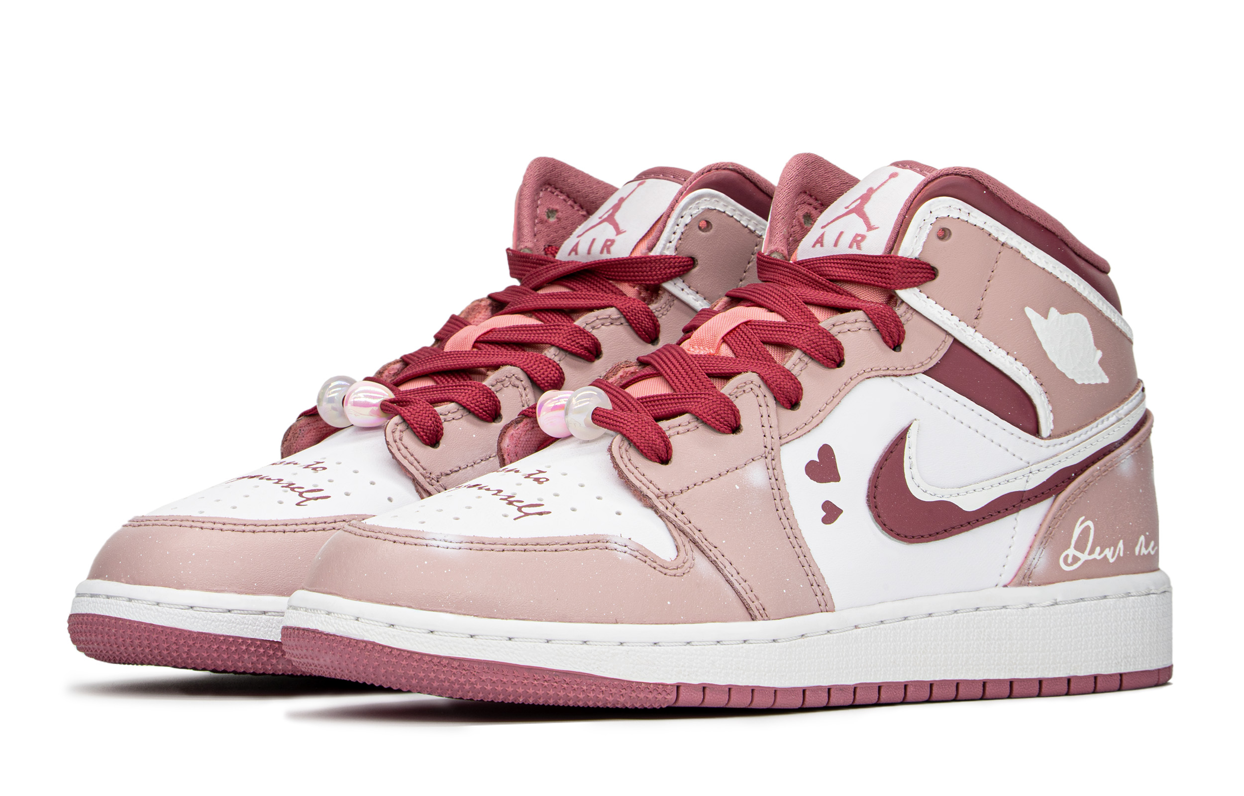 Shop エアジョーダン1 Low "妖精ピンク白" (AJ1 Lowカスタム) DQ8423-616(TeamA-精灵女孩S-BOX)