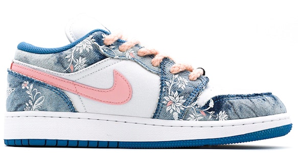 【定制鞋款】Air Jordan 1 低帮'花卉水洗牛仔涂鸦 白蓝' DM8947-100(Team肆-丹宁水洗花卉A) Order 【定制鞋款】Air Jordan 1 低帮'花卉水洗牛仔涂鸦 白蓝' DM8947-100(Team肆-丹宁水洗花卉A)