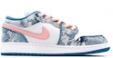 Order 커스텀 에어 조던 1 로우 '플로럴 워시드 데님 그라피티 화이트-블루' DM8947-100(Team肆-丹宁水洗花卉A)
