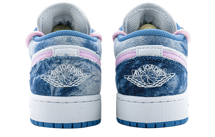 Shop [Sepatu Kustom] Air Jordan 1 Low 'Denim Bunga Terbilas' DM8947-100(Team肆-丹宁水洗解构樱花QD)