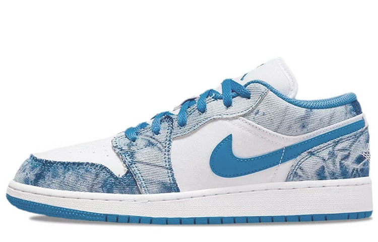 Details for [Sepatu Kustom] Air Jordan 1 Low 'Denim Bunga Terbilas' DM8947-100(Team肆-丹宁水洗解构樱花QD)