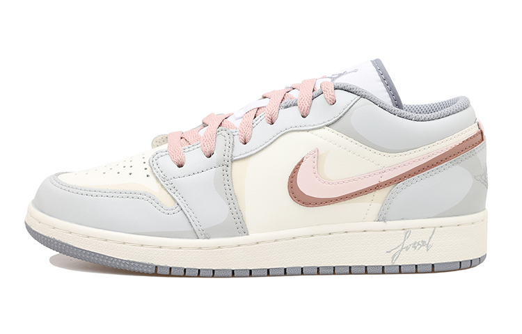 Buy [Kasut Custom] Air Jordan 1 Low 'Fossil Rose' 553560-053(Team拾玖-化石玫瑰女S-BOX）