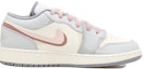 Order 【訂製籃球鞋】Jordan Air Jordan 1 low OKHR 清新 字母 化石玫瑰 防滑耐磨 低筒 復古籃球鞋 GS 灰米白