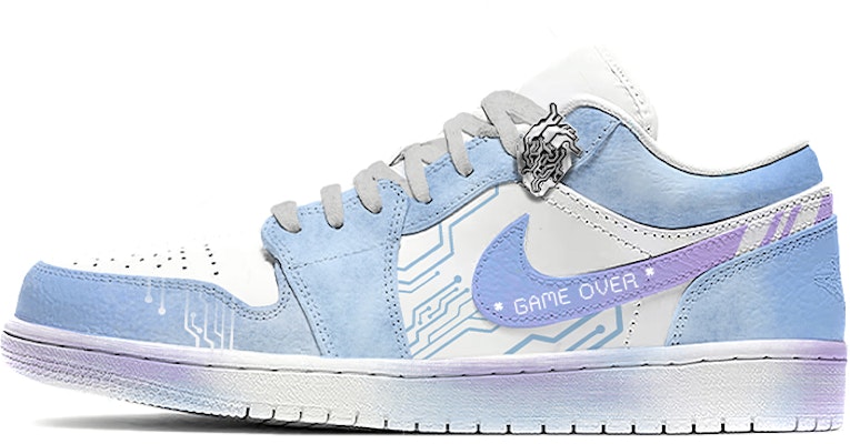 에어 조던 1 로우 '게임 오버' 커스텀 (Air Jordan 1 Low 'Game Over' Custom) 553558-112(TeamE男款GAMEOVER白蓝紫) Buy 에어 조던 1 로우 '게임 오버' 커스텀 (Air Jordan 1 Low 'Game Over' Custom) 553558-112(TeamE男款GAMEOVER白蓝紫)
