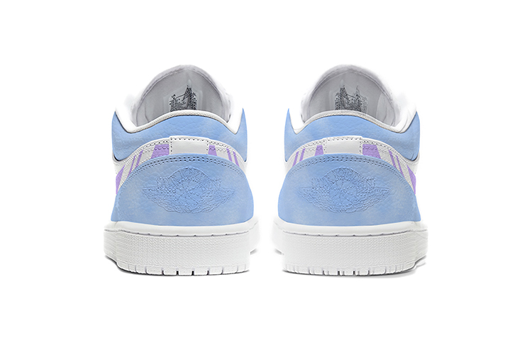 Shop [Sepatu Kustom] Air Jordan 1 Low 'Game Over' 553558-112(TeamE男款GAMEOVER白蓝紫)