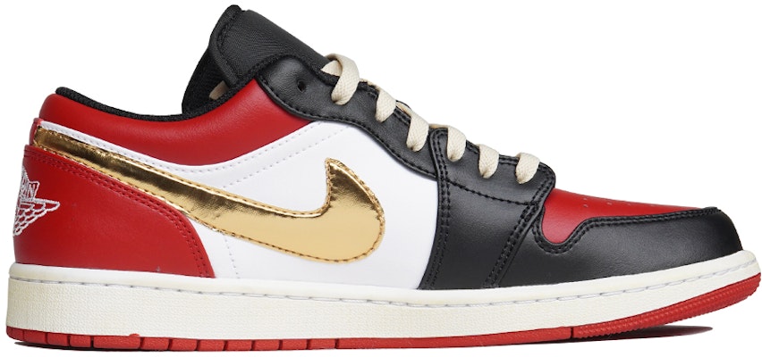 【訂製球鞋】 Jordan Air Jordan 1 Low 財神駕到 金勾鑲嵌 做舊 低幫 復古籃球鞋 男款 金紅 Order 【訂製球鞋】 Jordan Air Jordan 1 Low 財神駕到 金勾鑲嵌 做舊 低幫 復古籃球鞋 男款 金紅