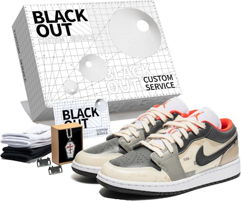 【定制球鞋】 Jordan Air Jordan 1 Low 塗鴉藝術 縫線 防滑耐磨 低幫 復古籃球鞋 GS 灰棕 Buy 【定制球鞋】 Jordan Air Jordan 1 Low 塗鴉藝術 縫線 防滑耐磨 低幫 復古籃球鞋 GS 灰棕